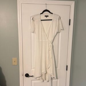 Lulu's White High Low Wrap Dress